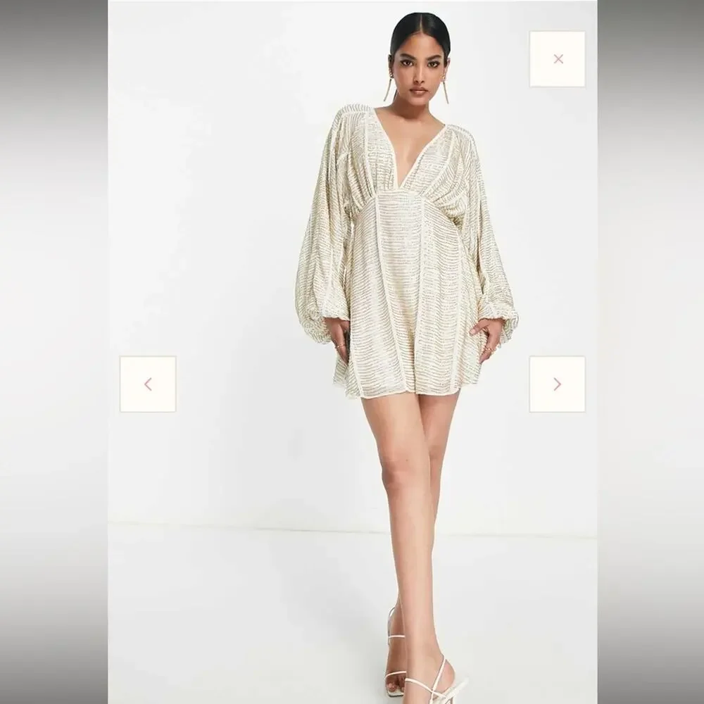 ASOS Design Embellished Smock Mini Dress - Picture 1 of 16